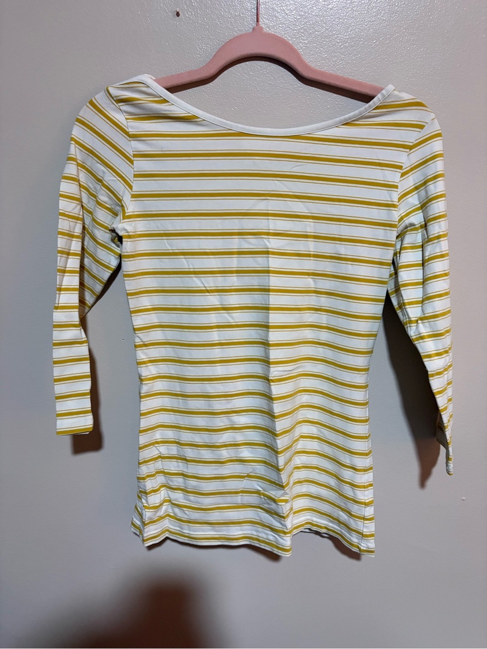 Matilda Jane White Top with Yellow Stripes